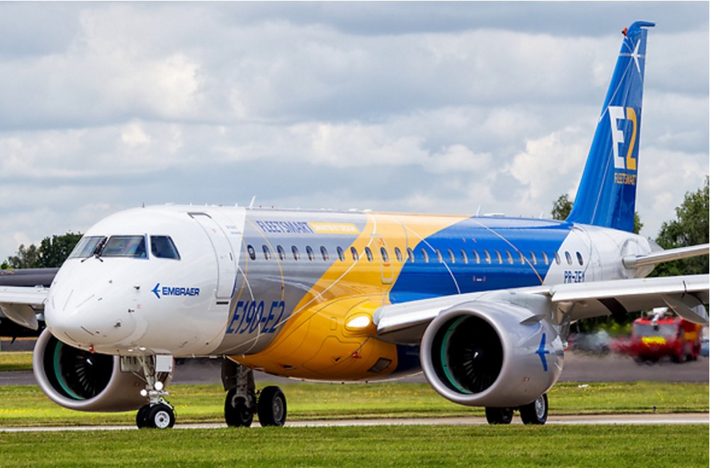 Embraer E190-E2 aircraft on the ground