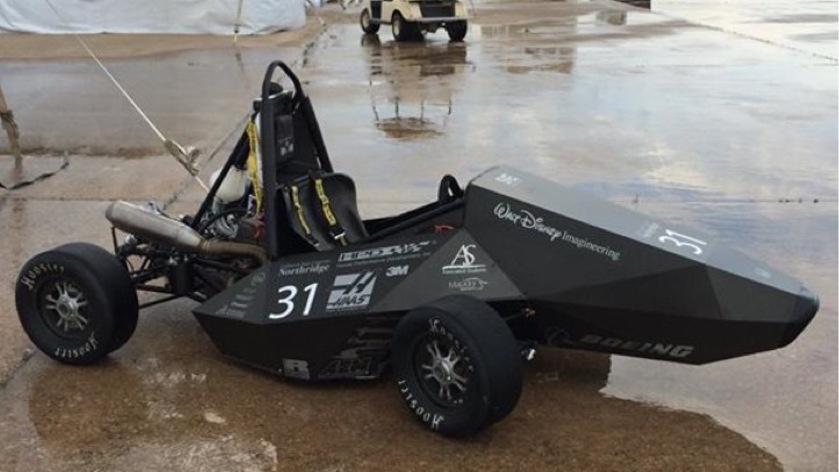 Completed black Formula SAE race car with number 31